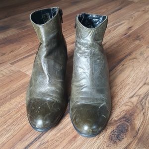 Elisa olive green ankle boots size 37 / 4